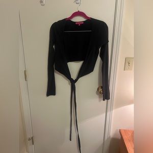 Betsy Johnson cropped ballerina wrap top